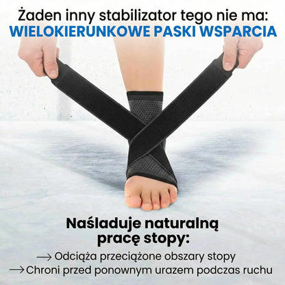 Opaska na stopę z paskami stabilizującymi